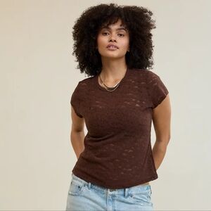 NWT Aerie Brown Lace Women Top